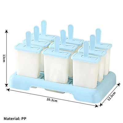 $12.19 • Buy 9 Cells Block Moulds Ice Cream Mold Icy Pole Jelly Pop Popsicle Maker Mould HG