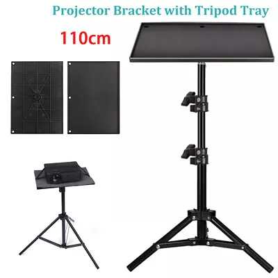 Adjustable Height DVD Projector Laptop DJ Tripod Stand With Tripod Tray Black • £20.39