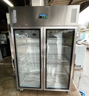 £999 • Buy Polar G-Series Upright Double Door Gastro Display Fridge 1200 Ltr-