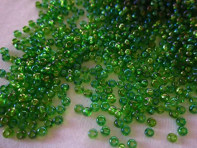 50g Seed Beads Czech Glass 3mm AB Lime Green Approx 1600 Pcs #1945-38 Aus Seller • $6.90