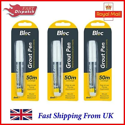 £4.49 • Buy 3 X Tile Grout Whitening Pen Refresher White Paint Kitchen Shower Bathroom Mould