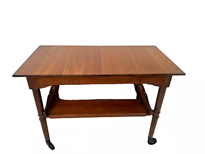 Stickley Vintage Cherry Expanding Bar Tea Cart Server Butlers Table Rolling • $1116.50