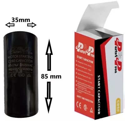 145-174 UF MFD 220 V 250 V 220/250 VAC High Quality Motor Start Capacitor Round • $11.25