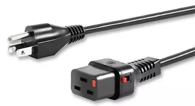 Mains Power Lead With Locking System Us To C19 250V Ac 16A 2M Black • £54.69