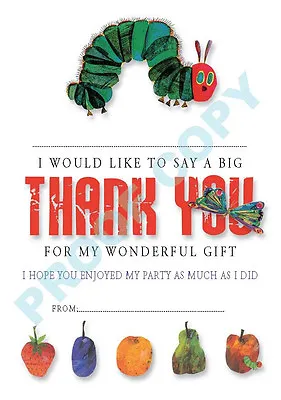 £2.99 • Buy HUNGRY CATERPILLAR Pack Of 10 THANK YOU CARDS Kids Children Birthday