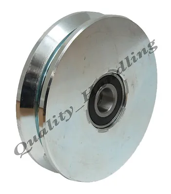 Gate Wheel Pulley Wheel 140mm V Groove Steel Wheel Double Ball Bearing Heavy • £47.21