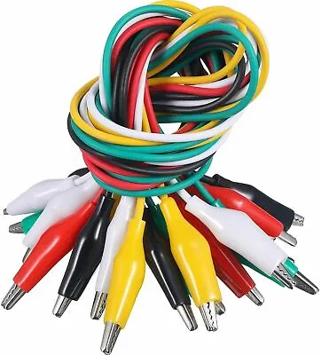 Crocodile Test Leads Clamps Wire With Aligator Clips Coloured Cable Wires • $7.50
