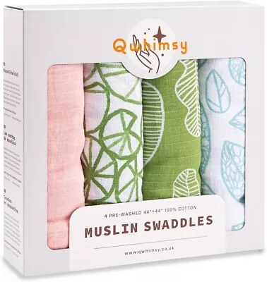 Swaddle Cloths - Pack Of 4 Universal Baby Blankets - Cotton Muslin Soft Swaddlin • $16