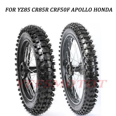 $199.89 • Buy 70/100-17 90/100-14 Front+Rear Wheel Rim Tire For CR85 CRF70 CRF80 KLX Apollo US