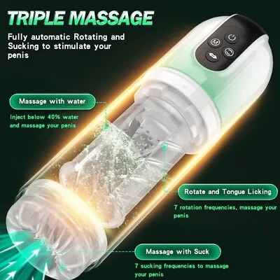 Automatic Male Masturbaters Thrusting Cup Rotating Stroker Men Sex Toy Handsfree • $37.99