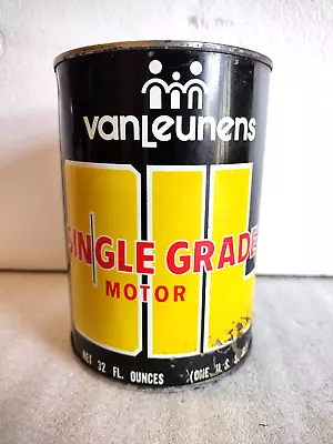 Rare Vintage VanLunens One Full Quart Metal Oil Can Cincinnati Ohio • $64.95