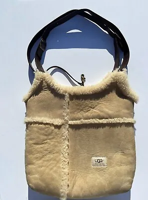 UGG Australia Sheepskin Suede And Shearling Hobo Bag Leather Strap • $65