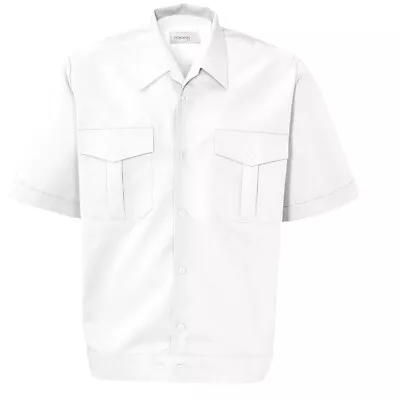 Mens Pilot Shirt Short Sleeve Security Guard Doorman Military Uniform Workwear • £13.95