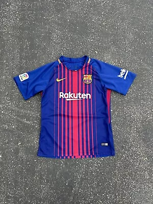 Nike Barcelona Home 2017/2018 Messi Jersey Youth Size 17x24 • $29.99