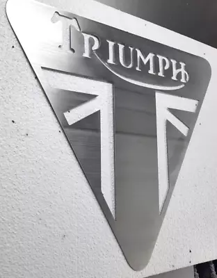 Triumph Garage Sign Beautiful Brushed Aluminum 18  • $90