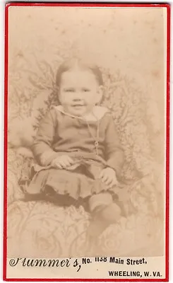 CIRCA 1890s CDV PLUMMER'S LITTLE GIRL IN CHAIR WHEELING WEST VIRGINIA • $9.99