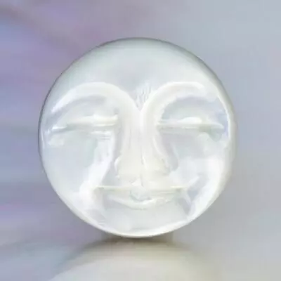 Moon Face Design Mother-of-Pearl Shell & Paua Abalone Carving Cabochon 1.27 G • $14.50