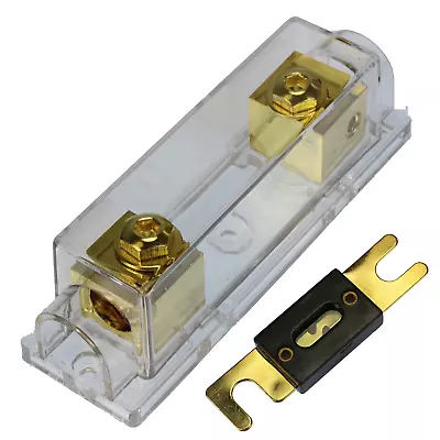 Gold Plated ANL Fuse Holder Voodoo 2/0 1/0 0 Gauge AWG With ANL Fuse U Pick Size • $8.99