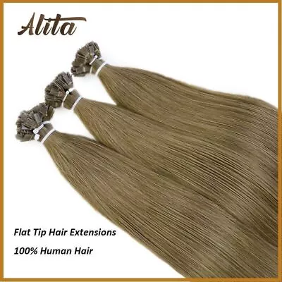 Flat Tip Hair Extensions Straight Keratin Pre Bonded Remy 100% Human Hairpieces • $56.68