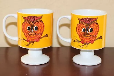 Vintage OWL Set Of 2 Pedestal Stem Cups Mugs - Japan • $2.99