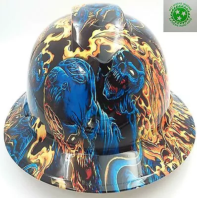 $49.99 • Buy Hard Hat FULL BRIM Custom Hydro Dipped , OSHA Approved ICE SKULL BATTLE ROYAL 
