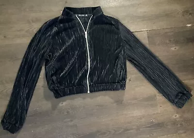 Zip Up Cropped Black Designer Jacket By Zara • $20