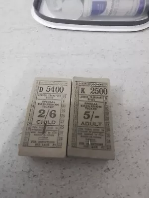 2x LONDON TRANSPORT BUSES PRE DECIMAL PUNCH TICKET APPROXIMATELY 200 • £5