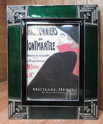 Michael Hero Art Deco Frame 7  X 5.5  With Swarovski Crystal Hand Set • $299