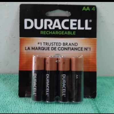 New Duracell  AA Rechargeable Batteries NiMH Pack Of 4 Batteries - Sealed  • $12.24