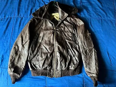 Vintage Protech Type A-2 Leather Bomber Flight Pilot Jacket L • $79.99