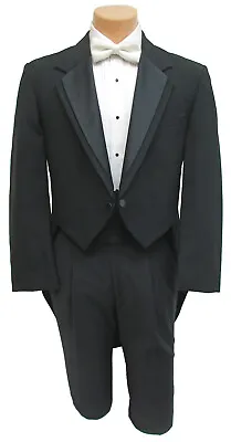 Men's Black Oscar De La Renta Tuxedo Tailcoat Long Tails Wedding Mardi Gras 43S • $74.99