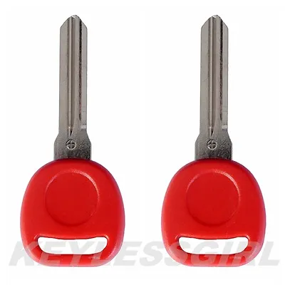 $6.99 • Buy 2P New Red Replacement Key Ignition Uncut Key 46 Chipped Transponder Circle Plus