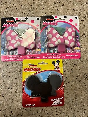 Minnie Mouse Mickey Mouse Disney Kids Birthday Party Cake Candle Lot Of 3 • $12