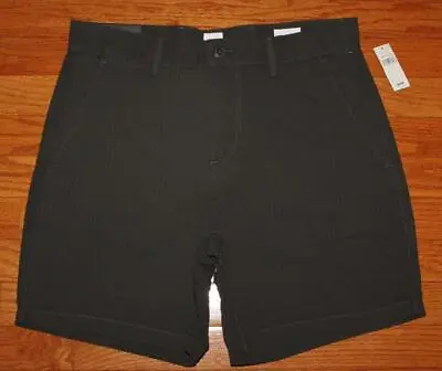 NWT Mens GAP 7  Seersucker Chino Khaki Shorts Cast Iron Grey 100% Cotton *4M • $13.46