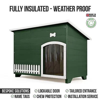 Outdoor Dog Kennel / House Winter Weather Proof Insulated - XL Forest Green 001 • £299.99