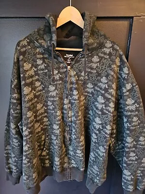 Disney World Mickey Mouse Head All Over Print Full Zip Hoodie Mens Sz 2X Black • $20