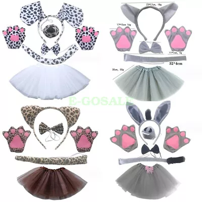 2024 NEW Animal Set Costume Dress Up Party Bowtie Tail Ears Baby Kids Adults • £13.56