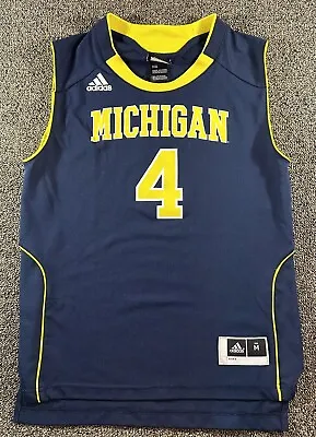 Adidas University Of Michigan Chris Webber #4 Basketball Jersey Sz M (10-12) -d8 • $18