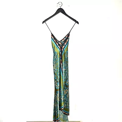 Rubber Ducky Satin Handkerchief Maxi Dress Size Small Resort Beach Cruise Vegas • $55