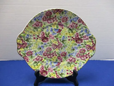 Bethany Yellow Chintz Staffordshire England Cake Plate • $24