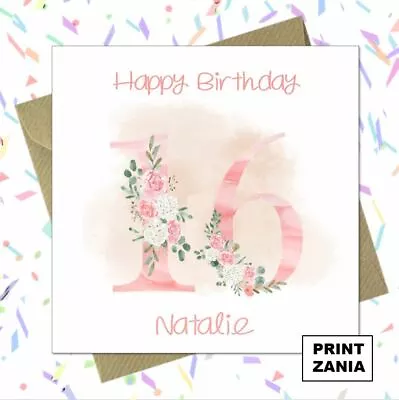 £2.99 • Buy Personalised 16th Birthday Card Daughter Granddaughter Niece Sweet Sixteen CI