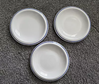 Churchill Jamie Oliver KEEPING IT SIMPLE Set 3 Salad Plates 8.5  White Blue Band • £11.57