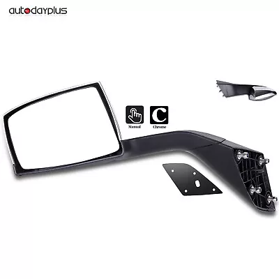 RH Side Manual Chrome Truck Mirror Fits 2004-16 Volvo VNL Hood 8236105882361050 • $58.75