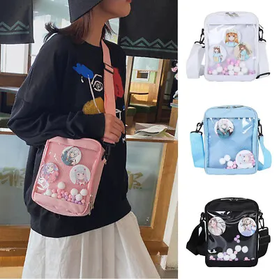 Anime Japanese Lolita Girl Cute Canvas Itabag Transparent Messenger Shoulder Bag • £14.27