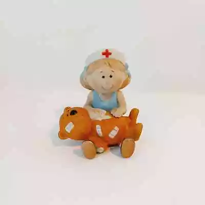 Make Believe & Me 1984 Ragsby's In For Repairs Again Nurse Teddy Bear Figurine  • £34.69