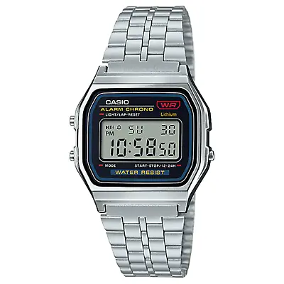 £39.99 • Buy Casio Alarm Chrono Digital Watch A159W Made In Japan Silver - Brand New & Boxed