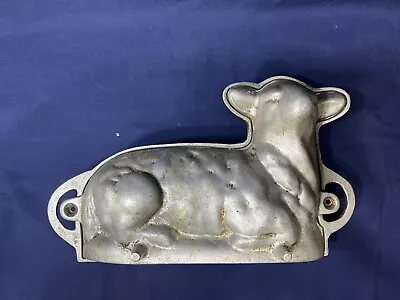 Vintage Cast Aluminuml Lamb Cake Mold 13  X 8  Solid Antique Bakery Piece • $38