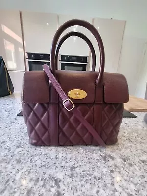 Mulberry Small Quilted Bayswater In Burgandy Calf Leather • £300