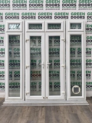 £799.95 • Buy Upvc French Doors Used Pvc Pvcu Door External Exterior White Sidelight Top Light