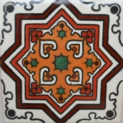 C#113)) Mexican Tile Sample Wall Floor Talavera Mexico Ceramic Handmade Pottery • $1.75